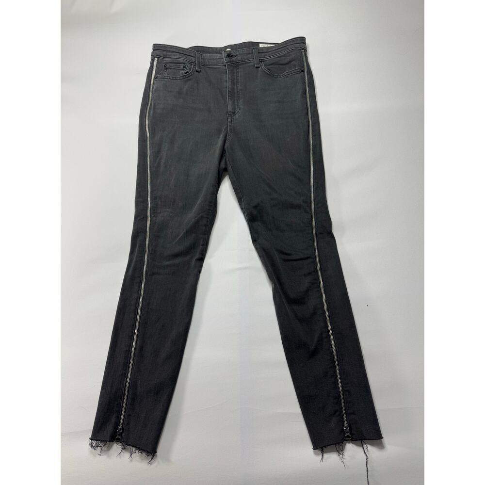 Rag & Bone Women's Nina High Rise Skinny Black Side Zipper Jeans - Size 32x27*